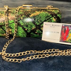 Green and Black Clutch Bag